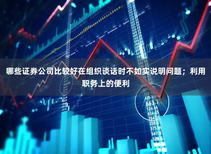 哪些证券公司比较好在组织谈话时不如实说明问题；利用职务上的便利