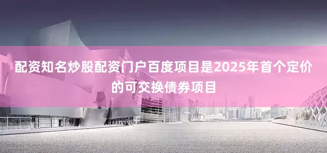 配资知名炒股配资门户百度项目是2025年首个定价的可交换债券项目